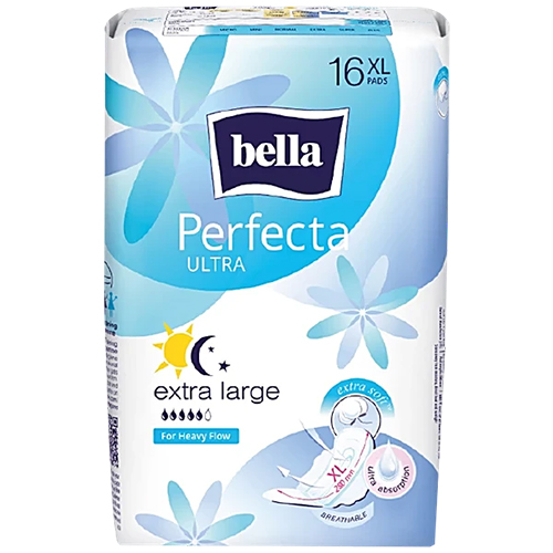 Bella Perfecta Ultra Sanitary Napkins Extra Soft Maxi Blue Extra Large