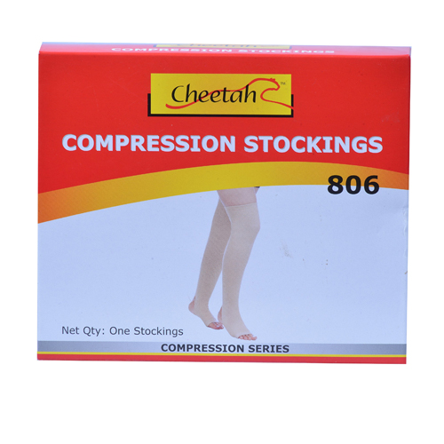 Cheetah Varicose Vein Stockings Medium