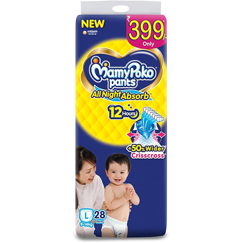 Mamy Poko Pants All Night Absorb Baby Diapers Large