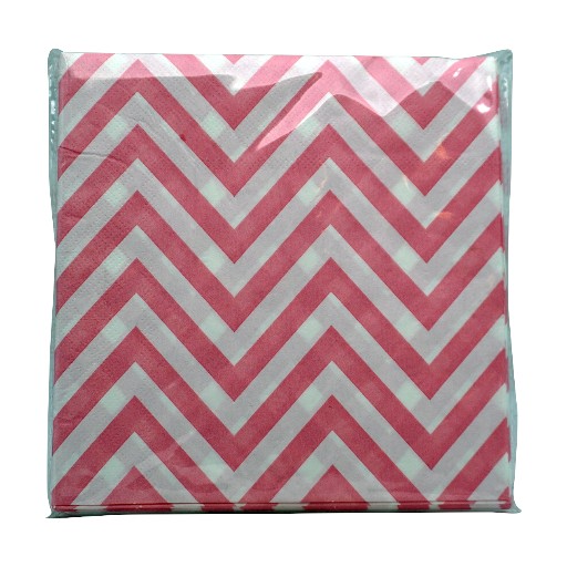 Celebrations Pink Chevron Lunch Napkins