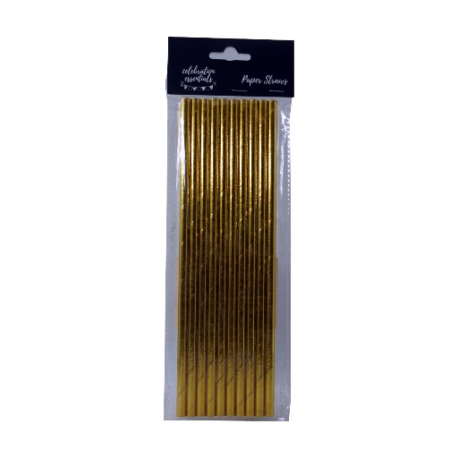Celebrations Gold Paper Straws