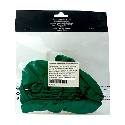 Celebrations Green Latex 9-Inch Balloon