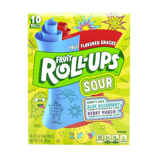 Fruit Roll-Ups Sour Blue Raspberry & Berry Punch