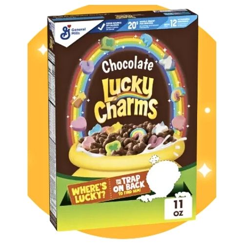 General Mills Lucky Charms Chocolate Cereal Box