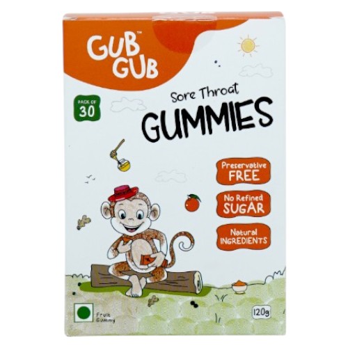Gubgub Sorethroat Honey Gummies