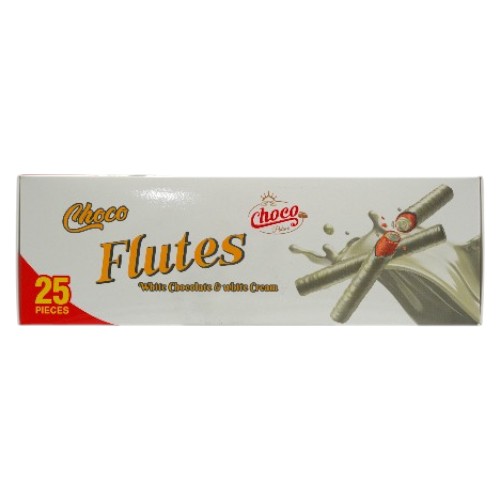 Choco Flutes White Chocolet & White Cream 25Pc