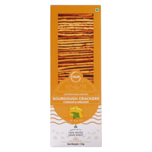 Awe Cheddar & Oregano Sourdough Crackers