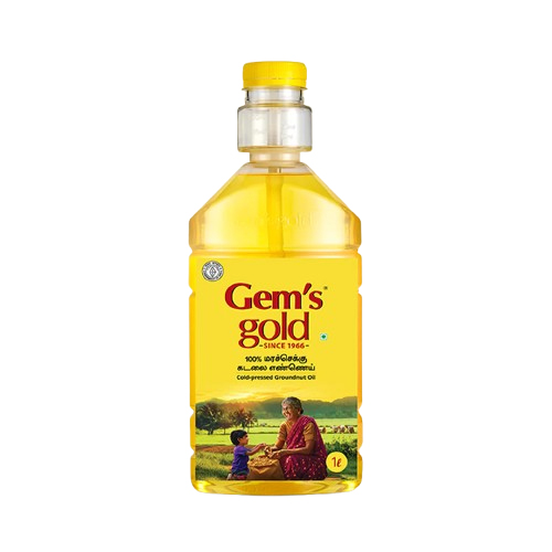 Gems Gold Cold Pressed Groundnut Oil Bottle