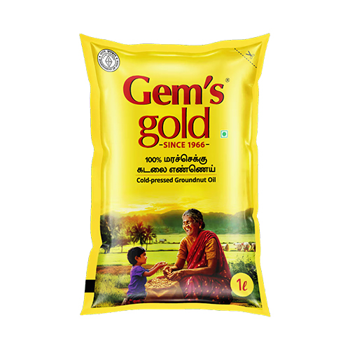 Gems Gold Cold Pressed Groundnut Oil Pouch