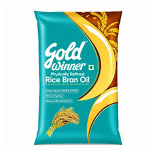 Gold Winner Physically Refined Rice Bran Oil Pouch