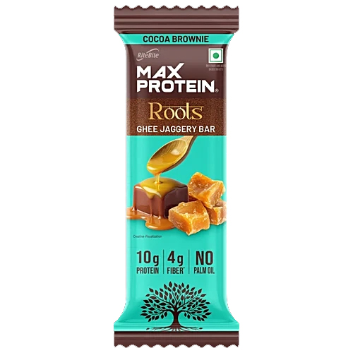Rite Bite Max Protein Roots Cocoa Brownie Ghee Jaggery Bar