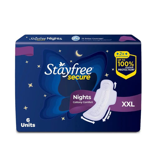 Stayfree Secure Nights Sanitary Pad With Cottony Soft Comfort