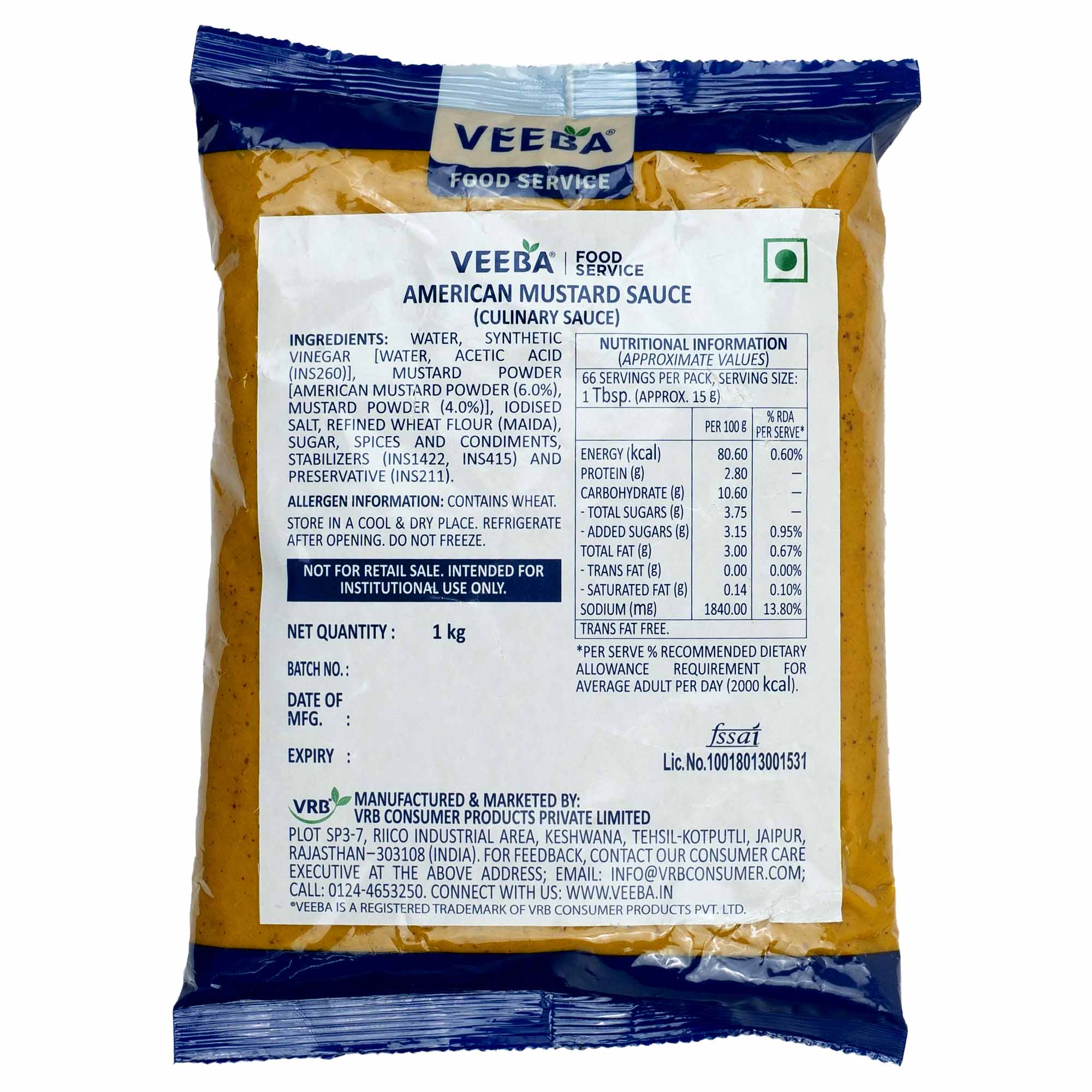 Veeba American Mustard Sauce
