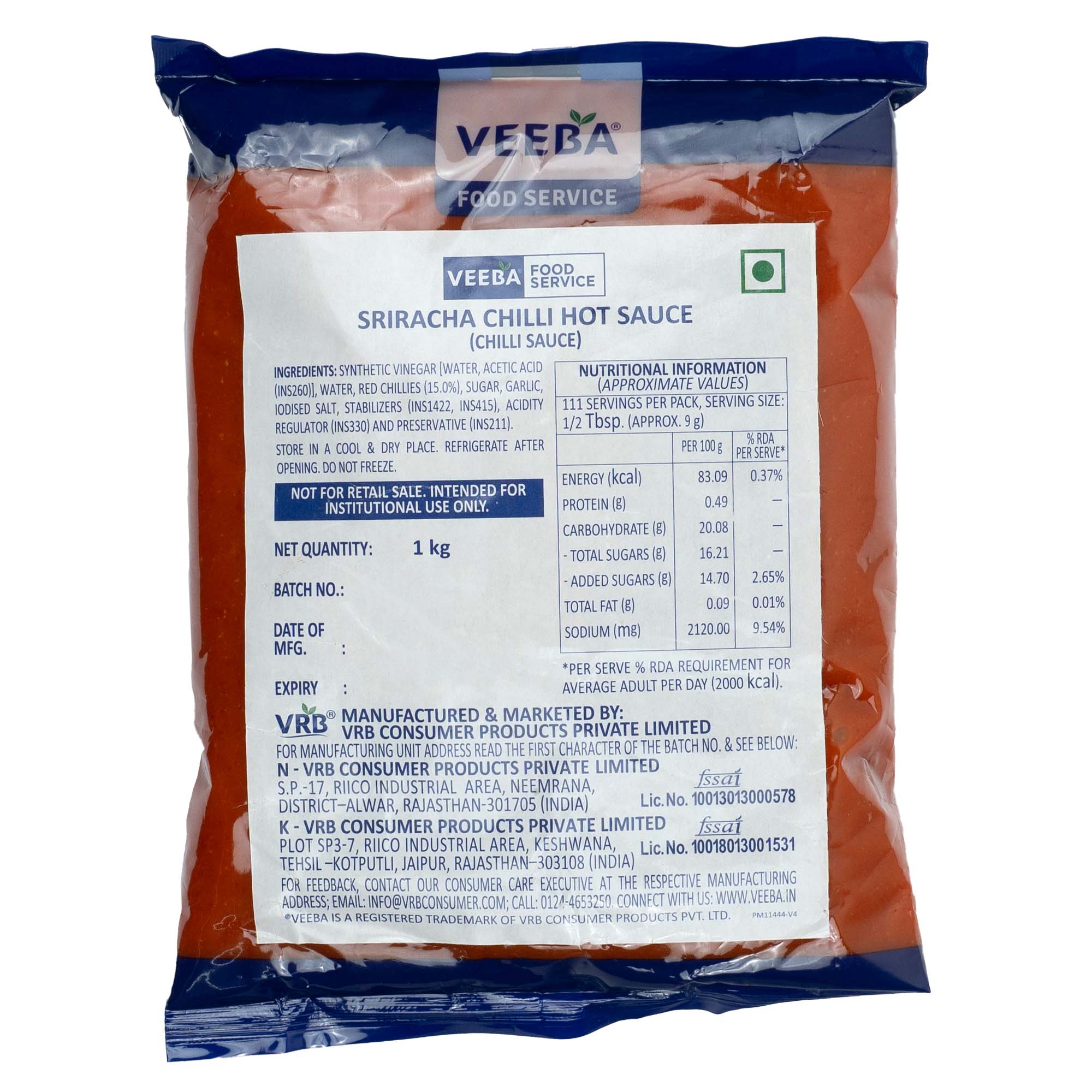 Veeba Sriracha Sauce