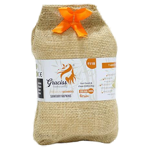 Graciss Feminity Bamboo Sanitary Napkin Xxxl Size - 350Mm