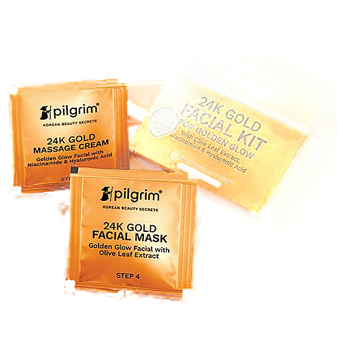 Pilgrim 24K Gold Facial Kit With Niacinamide & Hyaluronic Acid