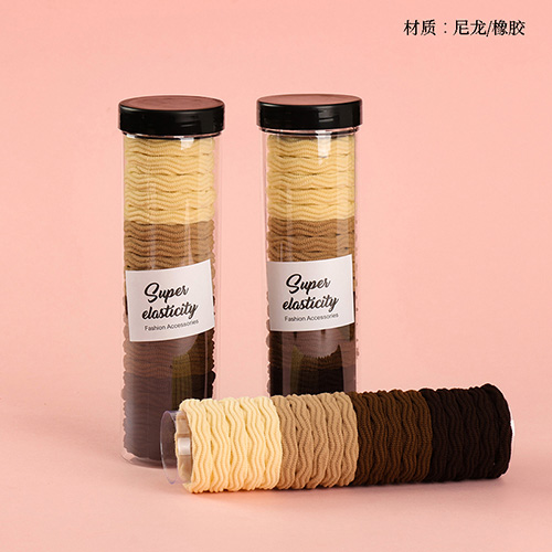 Twenty Curry-colored Jacquard Bands In A Tube
