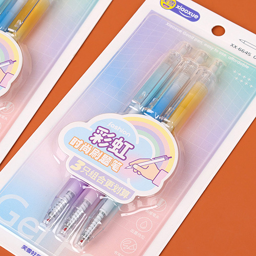 XX-6645 Three Flower Film Rainbow Fashion Brush Pen