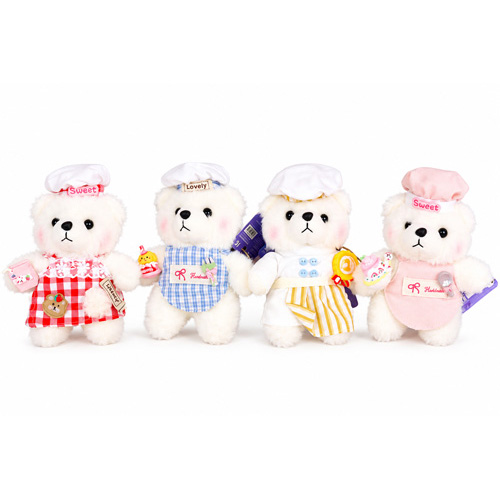4 inch Fashion Chef Bear Plush Pendant