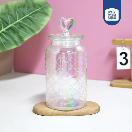 847 Butterfly Love Flower Colorful Mesh Glass Storage Tank