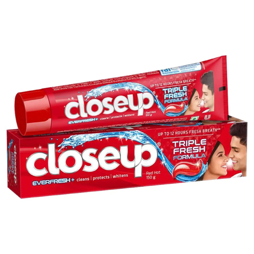 Closeup Red Toothpaste