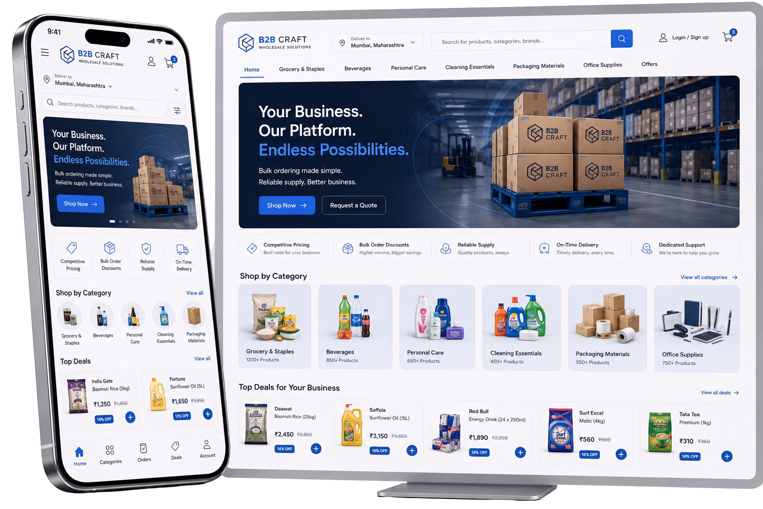 Rodeo B2B commerce platform on desktop