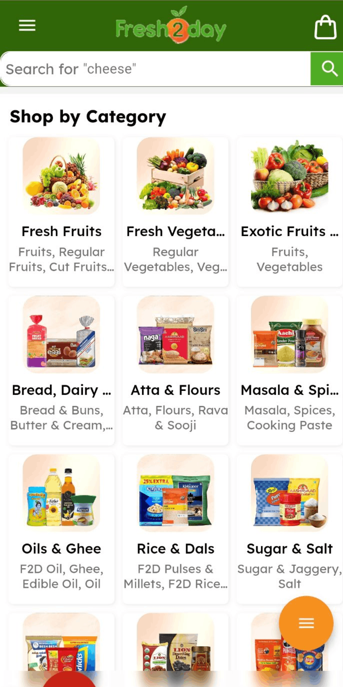 Rodeo Grocery mobile app on phone