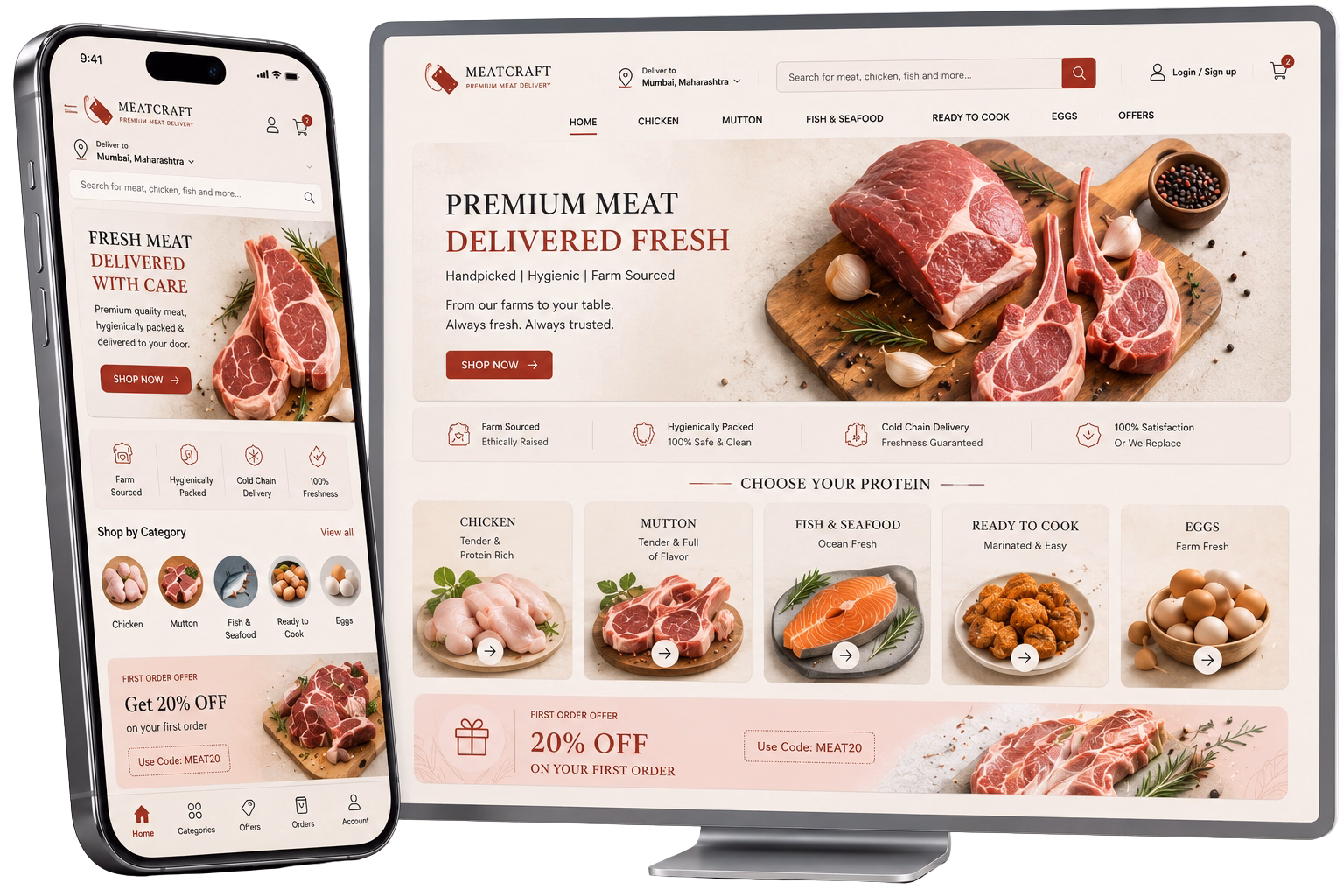 Rodeo Meat & Fresh commerce platform on desktop
